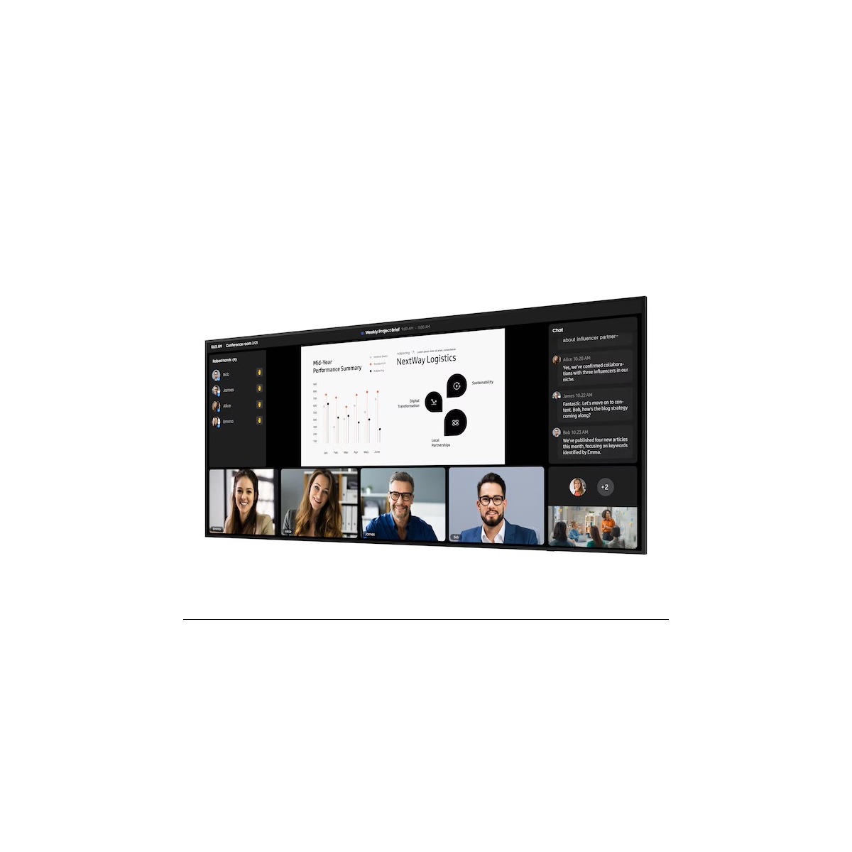 Samsung 105" Professional Display - Ultra-slim design Resolution: 5120x2160 (21:9) UHD 5K 24/7 Usage 500nit Brightness Build-in Speakers 10W x 4 Haze 25% 16GB SSD Wi-Fi & BT SoC Media Player: SSSP 10 Portrait & Landscape Auto Level IP5X Samsung KNOX security 3 Year On-site Warranty. Wall Mount bracket included