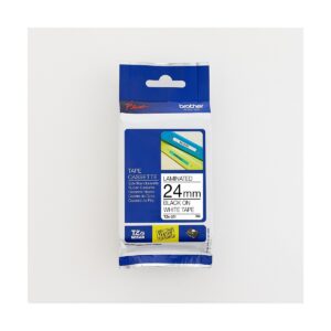 Brother 24MM Black on White Laminated tape