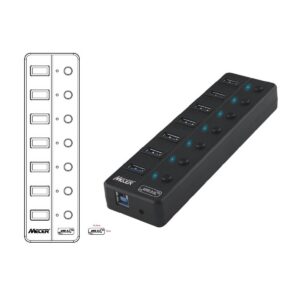 MECER USB 3.1/ 7 PORT EXTERNAL HUB 5Gbps w/Adapter 5V_2A.