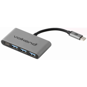 VolkanoX Core Hub series USB Type C to 3x USB 3.0 plus Power - 10cm - Charcoal