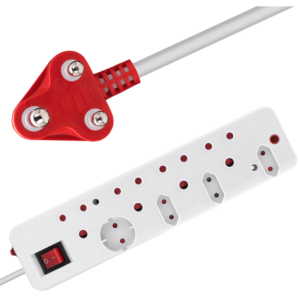Ellies 8-Way Surge Multiplug 0.5m - WT