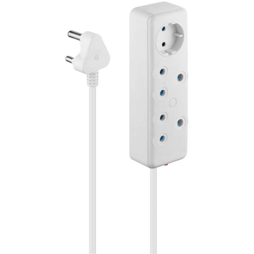 Switched 3 Way Multiplug - White