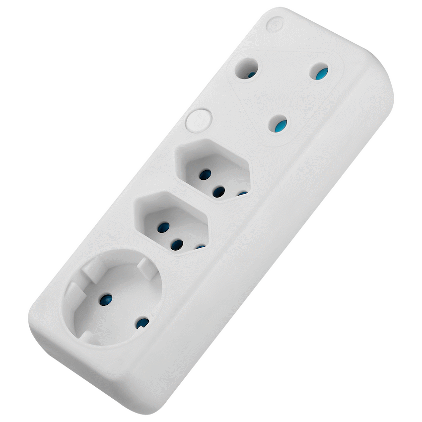 Switched 4 Way Schuko Adaptor
