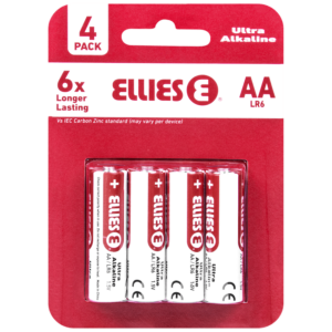 Ellies Ultra Series - Alkaline Batteries AA 4 Pack - WT