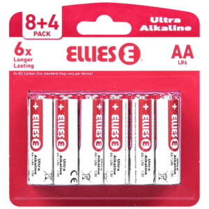 Ellies Ultra Series - Alkaline Batteries AA 8+4 Value Pack - WT