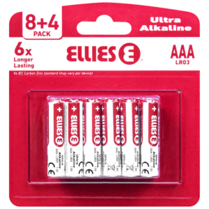 Ellies Ultra Series - Alkaline Batteries AAA 8+4 Value Pack - WT