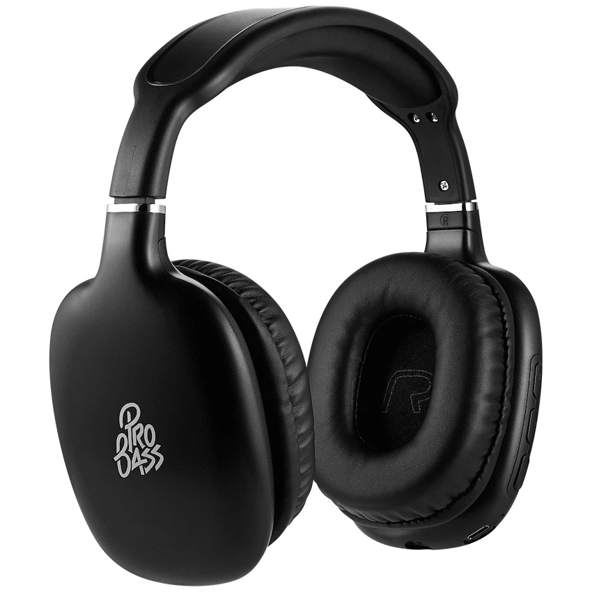 Pro Bass Retro Bluetooth Wireless Headphone with PU Case - Black - Image 2