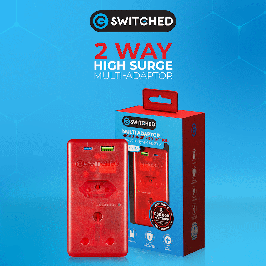 Switched High Surge Multi Adaptor with USB + Type-C PD20W - Image 2