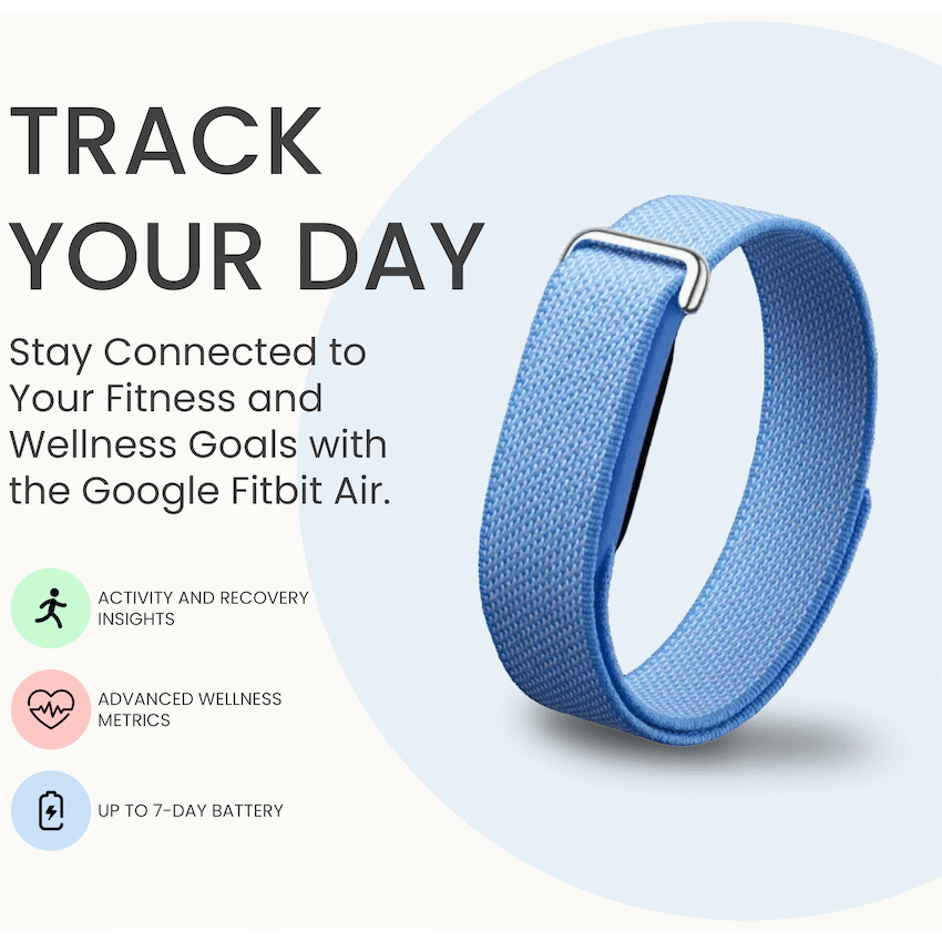 Google Fitbit Air Fitness Activity Tracker Band - Blue - Image 2