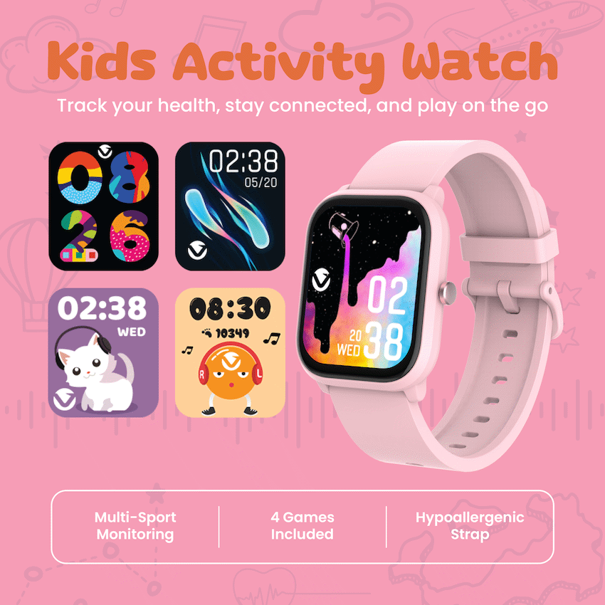 Volkano Vivo - Kids Smartwatch - Pastel Pink - Image 2