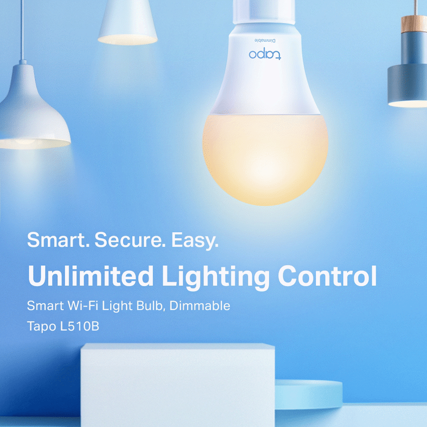 TP-Link Tapo L510B 8.7W Smart Wi-Fi Warm White Light Bulb, Dimmable, A60, B15 - Image 2