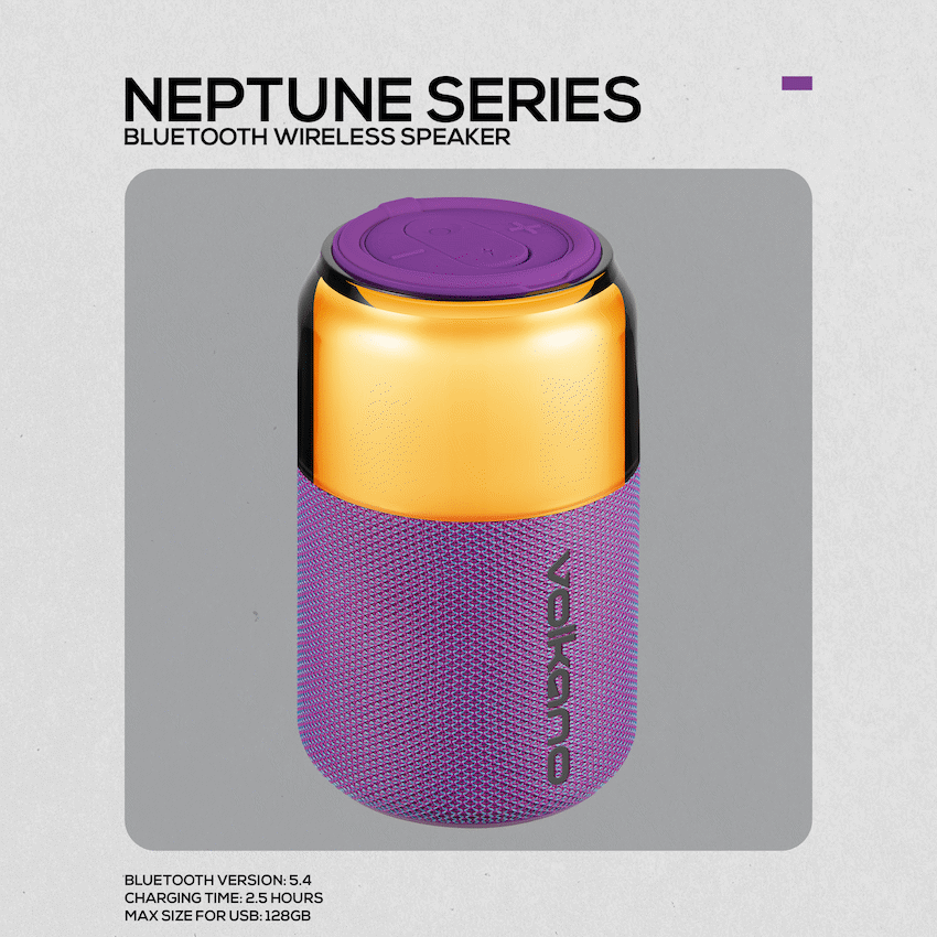 Volkano Neptune Bluetooth Wireless Speaker - Purple - Image 2