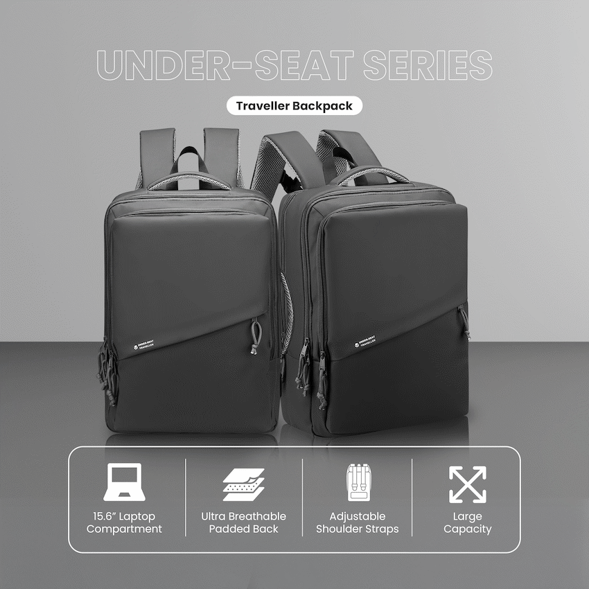 Volkano Under-Seat Traveller Backpack Charcoal - Image 3