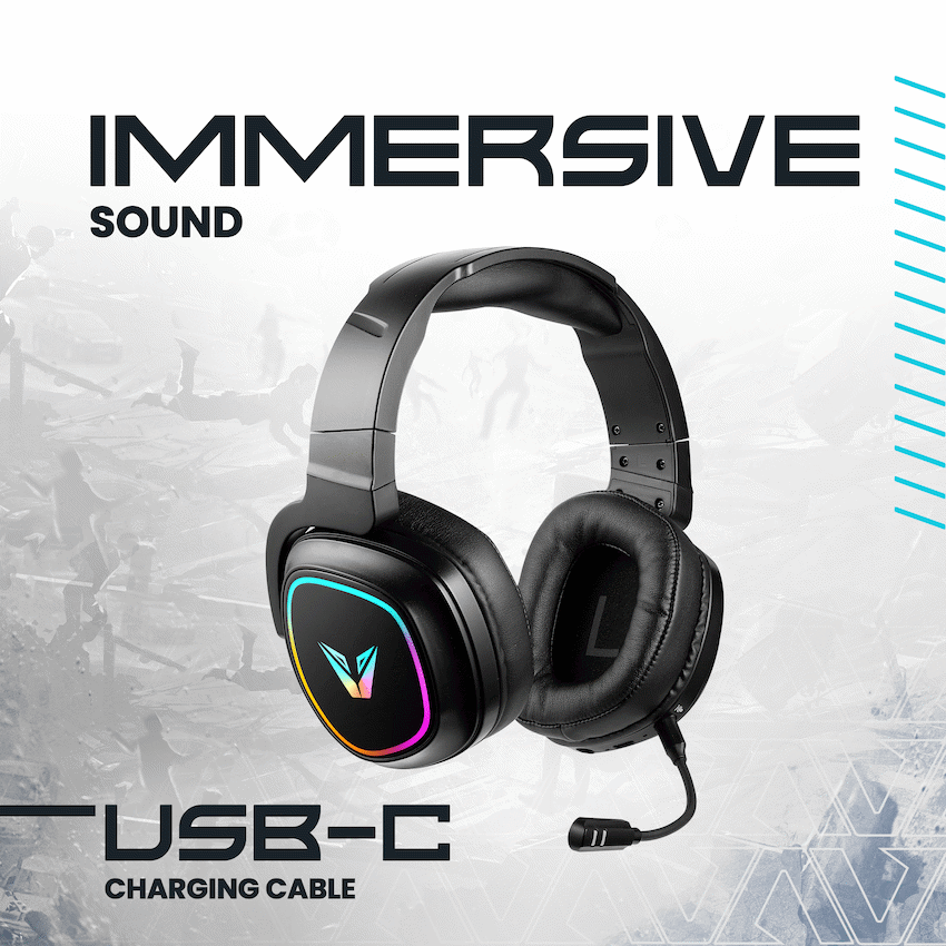 VX Gaming Stealth Series Wireless Gaming Headset - RGB - Image 3