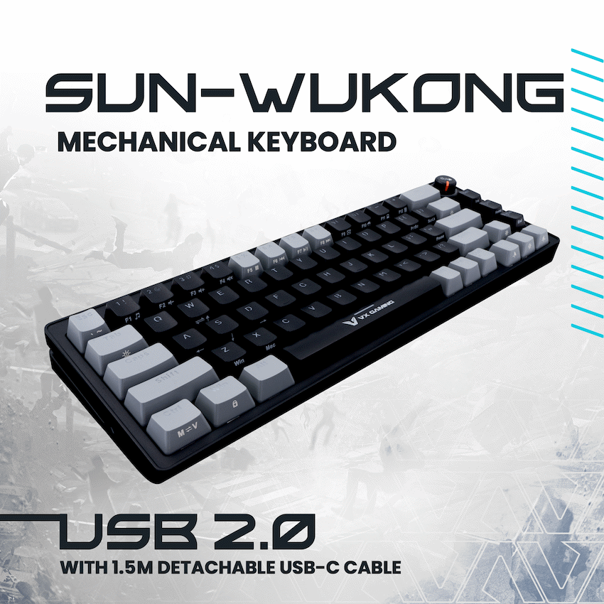 VX Gaming Sun-Wukong RGB Hot Swappable Mechanical Keyboard - Image 3