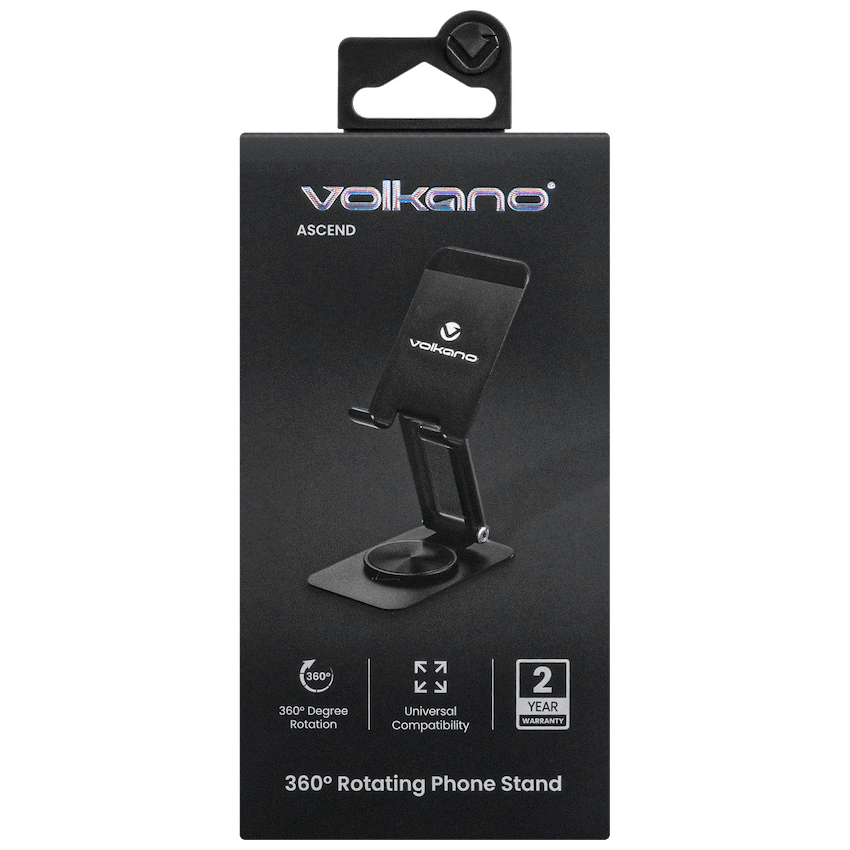 Volkano Ascend Series 360deg Rotating Phone Stand - Black - Image 3