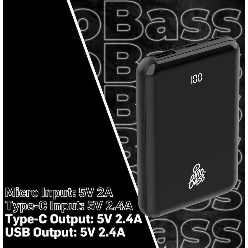 Pro Bass ChargeMax 2 5000mAh power bank - Black - Image 3