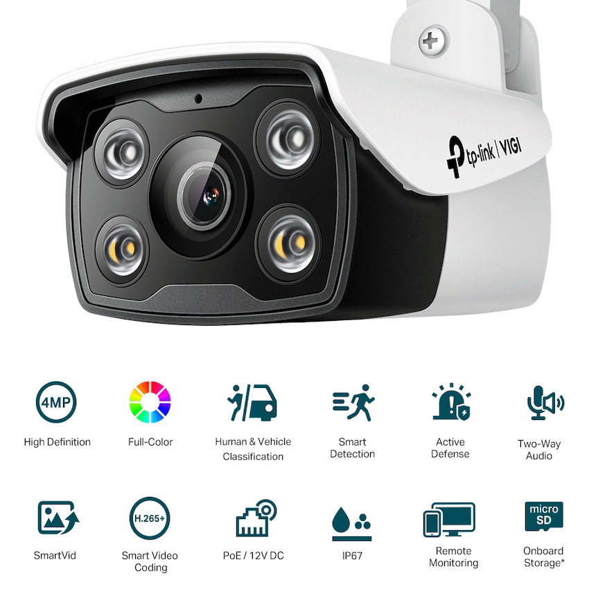 TP-Link Vigi C340 4MP 2.8mm Outdoor Full-Color Bullet Network Camera - Image 3
