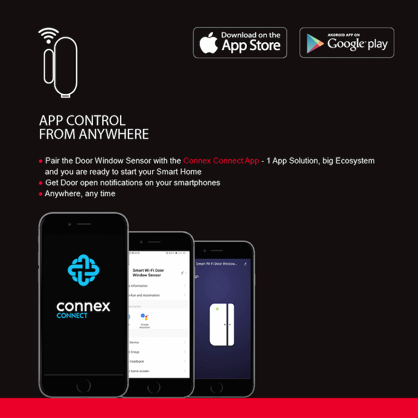Connex Connect Smart WiFi Door Window Sensor Recharge - Image 3
