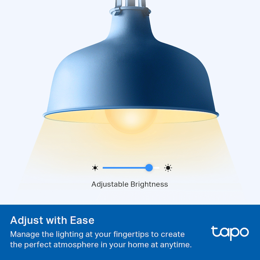 TP-Link Tapo L510B 8.7W Smart Wi-Fi Warm White Light Bulb, Dimmable, A60, B15 - Image 3