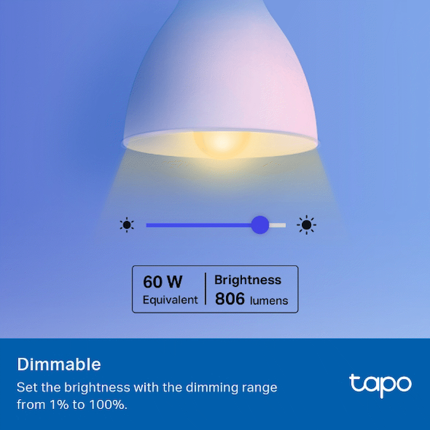 TP-Link Tapo L530B (2-Pack) Smart Wi-Fi Light Bulb - Multicolour - Image 3