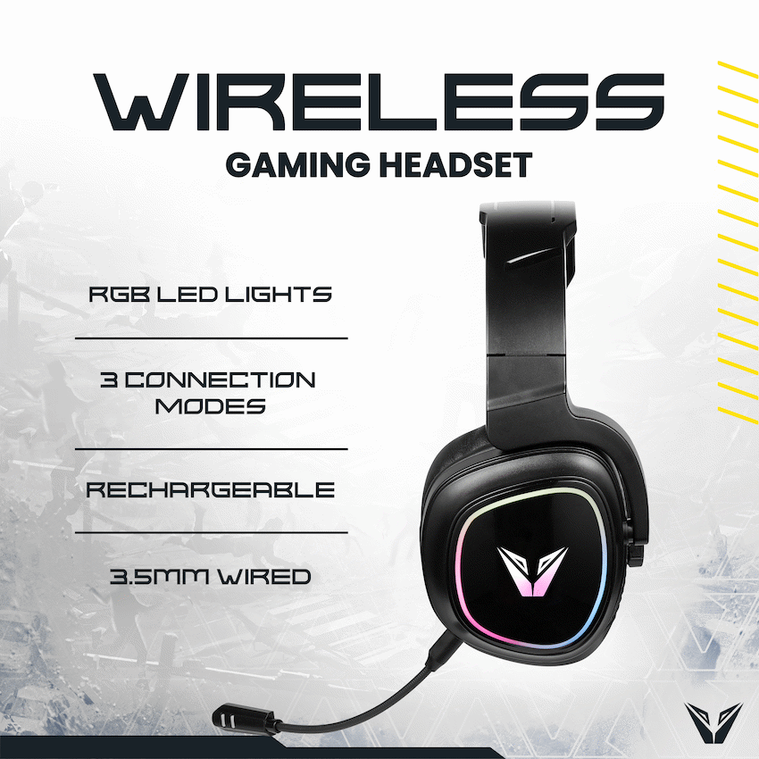 VX Gaming Stealth Series Wireless Gaming Headset - RGB - Image 4