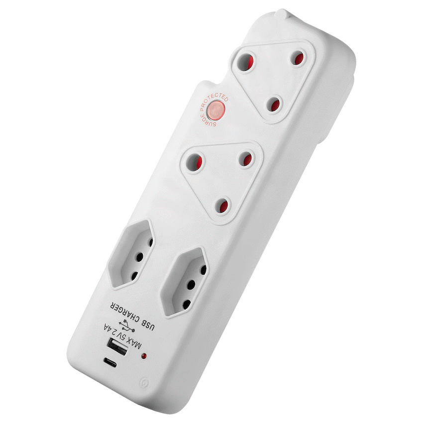 Ellies 4 Way Surge adaptor with type C + USB - WT - Image 4