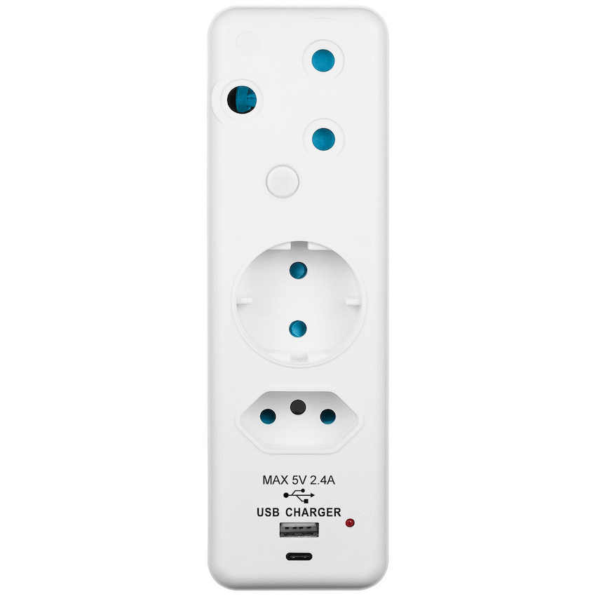 Switched 3-Way Schuko Adaptor with Type C + USB - Image 4