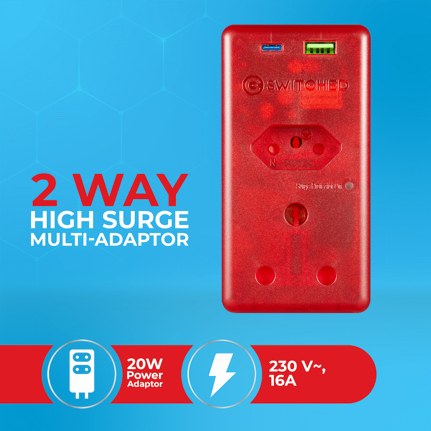 Switched High Surge Multi Adaptor with USB + Type-C PD20W - Image 4