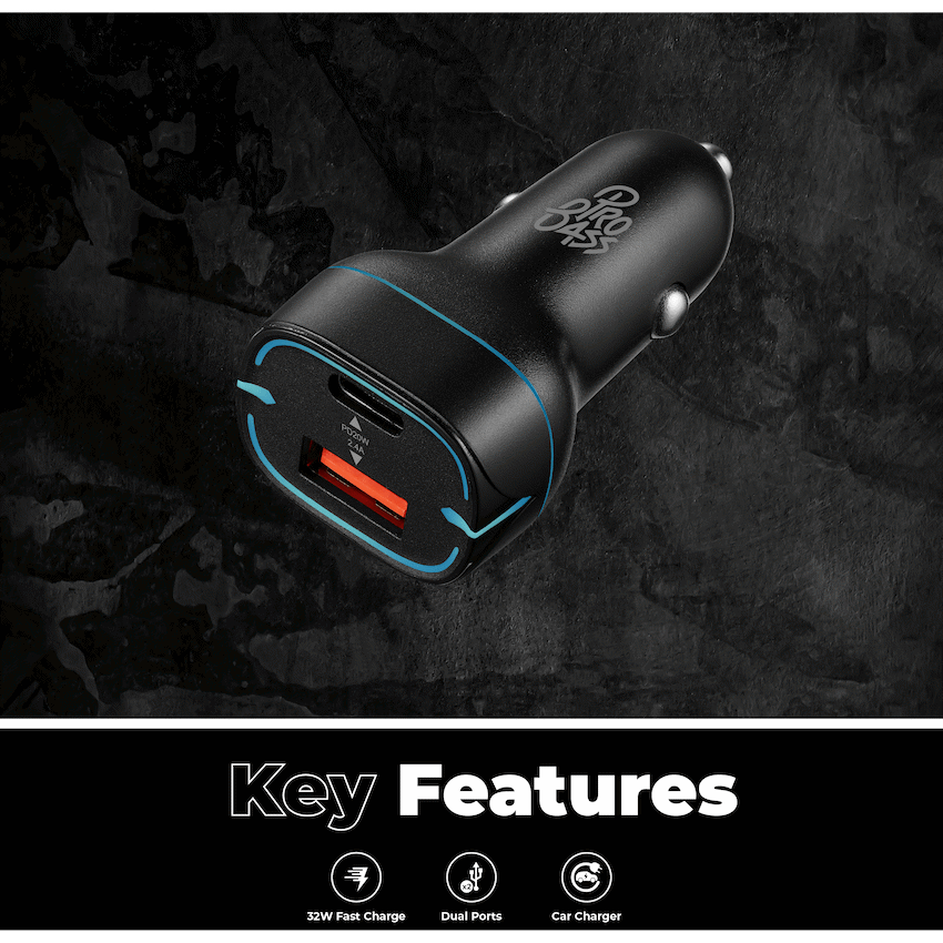 Pro Bass AutoPower Series 32w Dual USB and Type-C Car Charger - Image 4