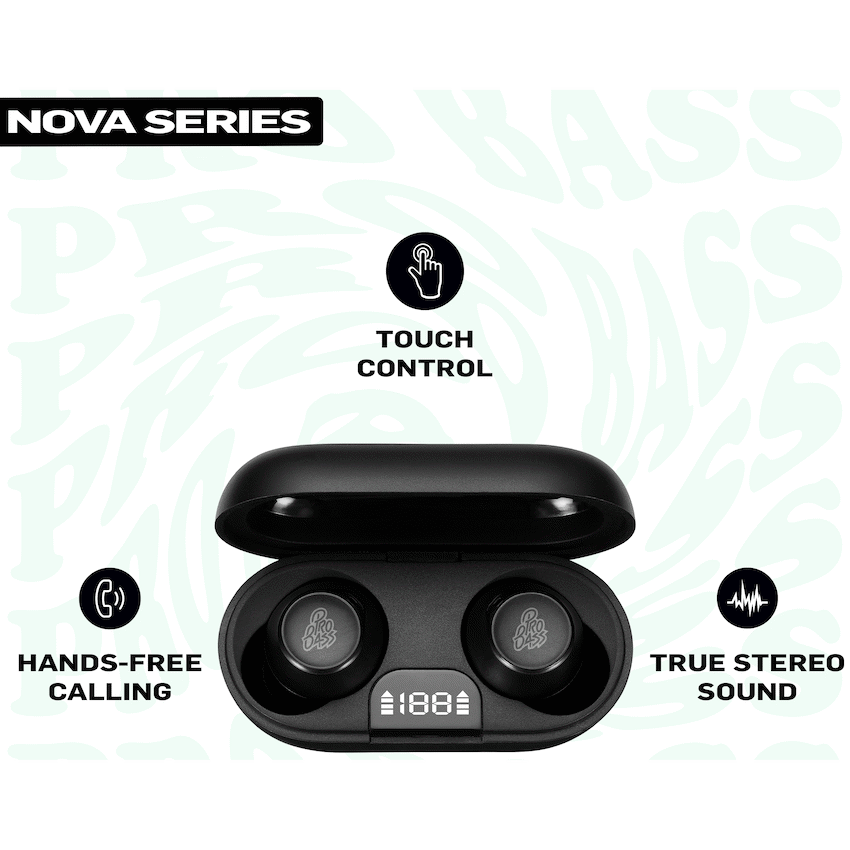 Pro Bass Nova Series TWS Earphone - Black - Image 4