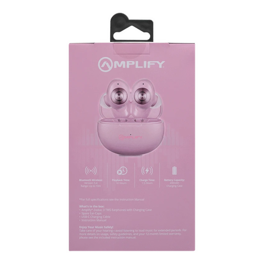 Amplify Zodiac 3 True Wireless Earphones - Pink - Image 5