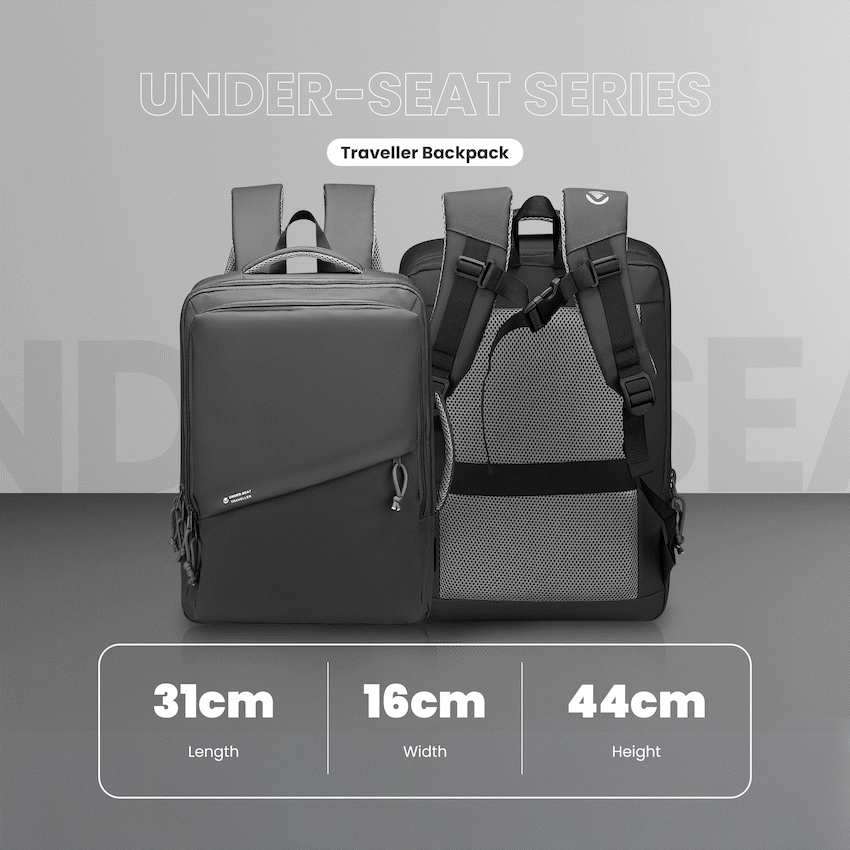 Volkano Under-Seat Traveller Backpack Charcoal - Image 5
