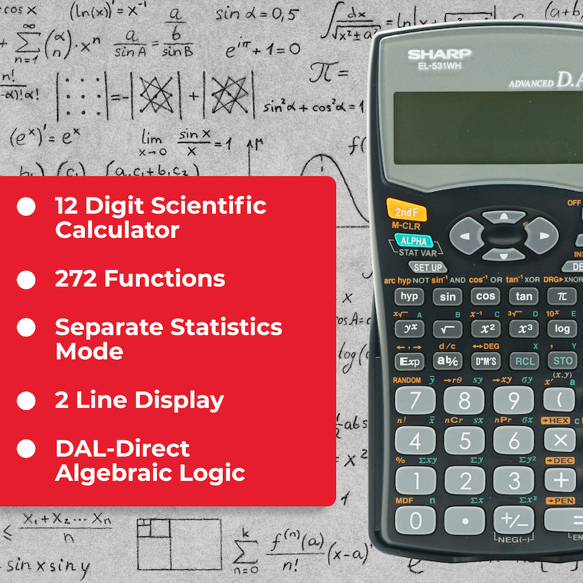 Sharp EL531 WH-BBK - Scientific Calculator - 272 Functions - Image 5