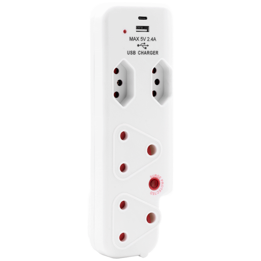 Ellies 4 Way Surge adaptor with type C + USB - WT - Image 5