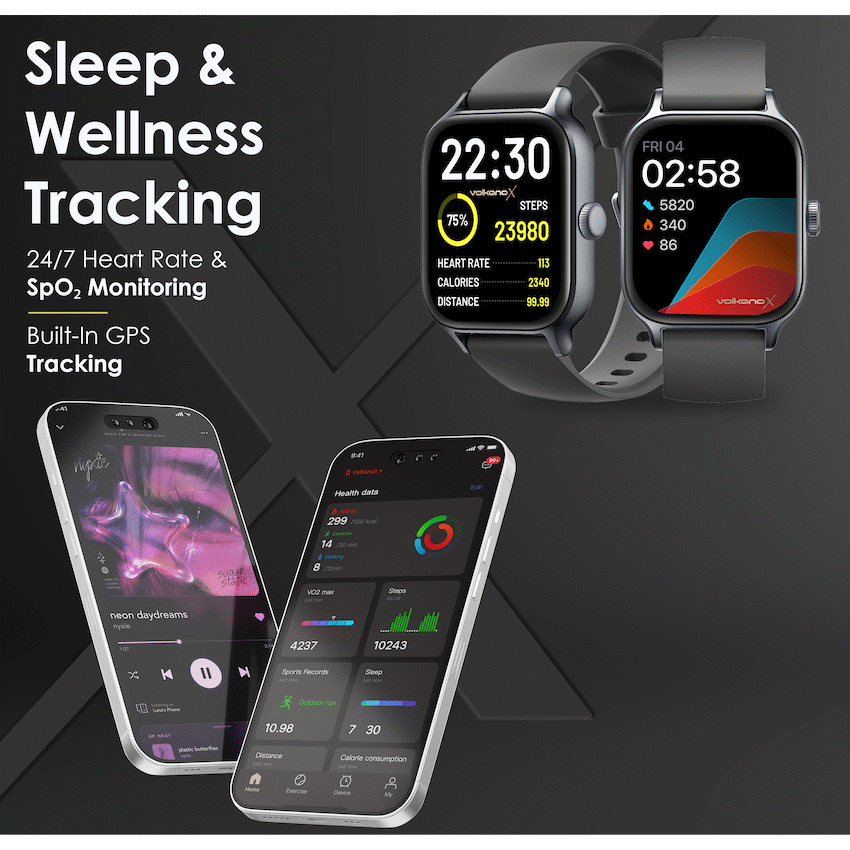 VolkanoX Kronis Series GPS Smartwatch - Black - Image 5