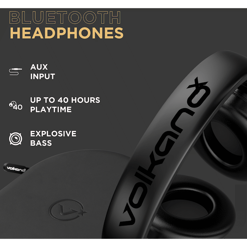 VolkanoX Silenco Series Active Noise-Cancelling Bluetooth Headphones - Black - Image 5