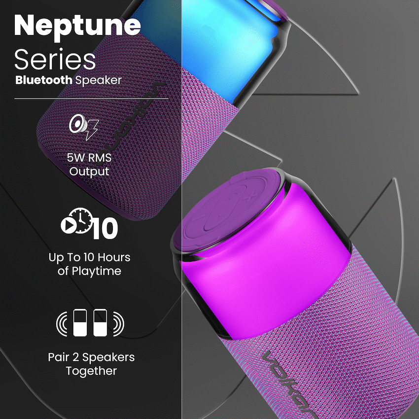 Volkano Neptune Bluetooth Wireless Speaker - Purple - Image 5