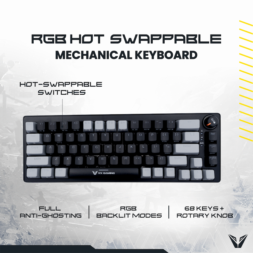 VX Gaming Sun-Wukong RGB Hot Swappable Mechanical Keyboard - Image 6
