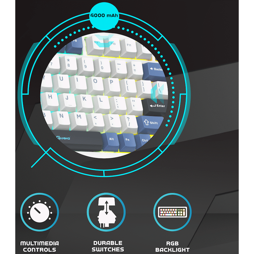 Volkano Gaming Phantom X2 TKL Mechanical Tri-Mode Wireless Keyboard - Image 6