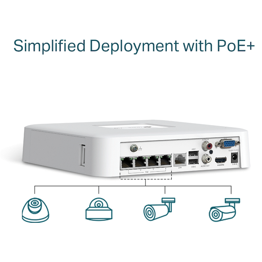 TP-Link Vigi NVR1104H-4P 4 Channel PoE Network Video Recorder - Image 6