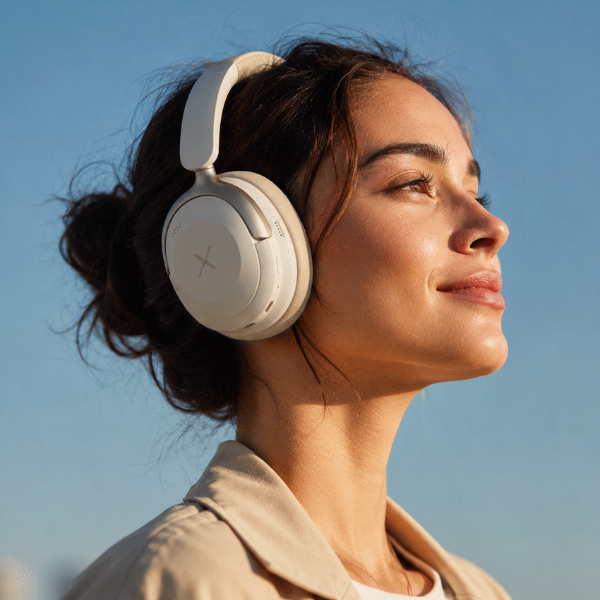 VolkanoX Halo ANC Bluetooth Headphone - Nude - Image 6