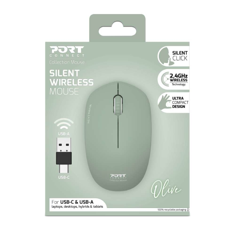 Port Designs Connect MOUSE COLLECTION II WIRELESS Olive - Image 5