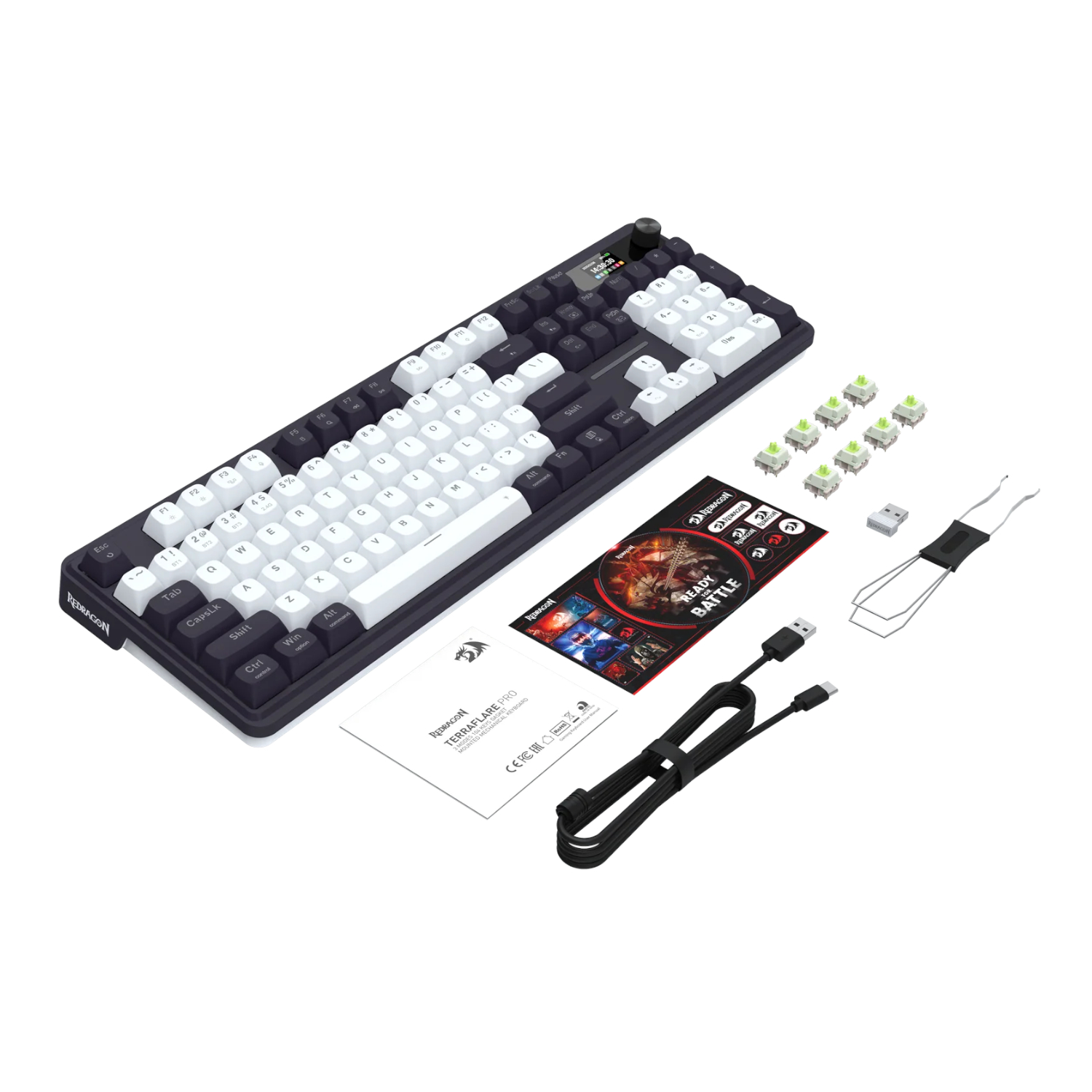 Redragon K762WB-RGB-PRO LCD Full-size Gasket Mechanical Keyboard - Black - Image 4